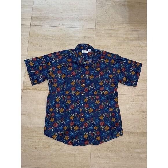 Vintage‎ Tuttle Golf Collection Floral Shirt Mens Size XL 100% Cotton USA Made - Picture 2 of 6